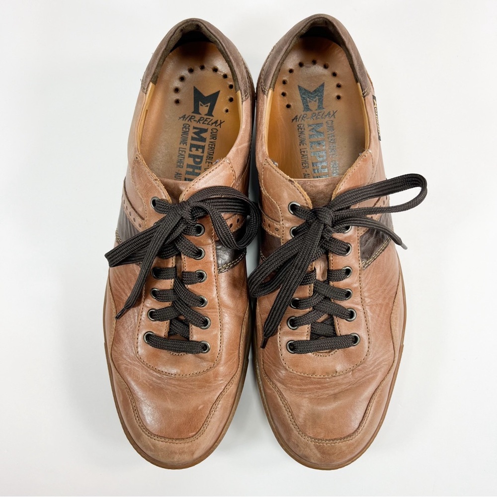 Mephisto Mens Air Relax Sneakers Urban Chestnut Brown Tan Leather Lace Up size 9 - Picture 8 of 15